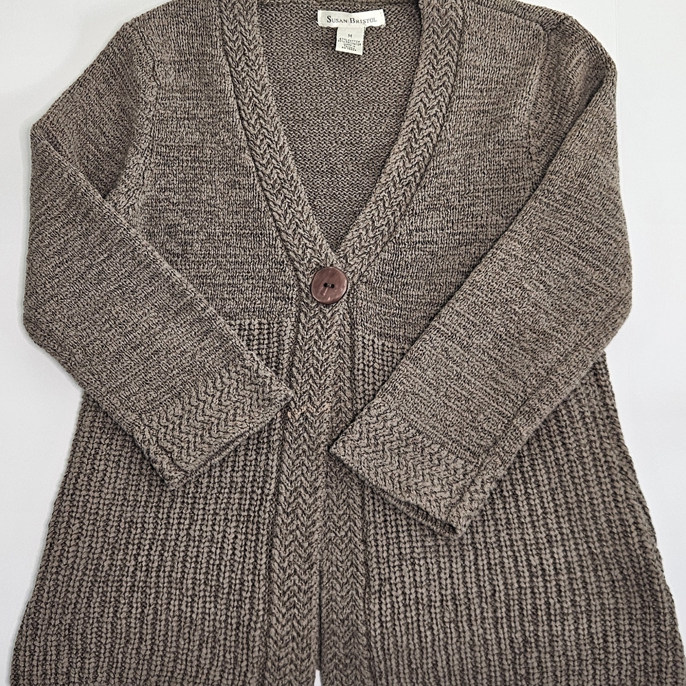 Susan Bristol Brown Knit Cardigan Sweater